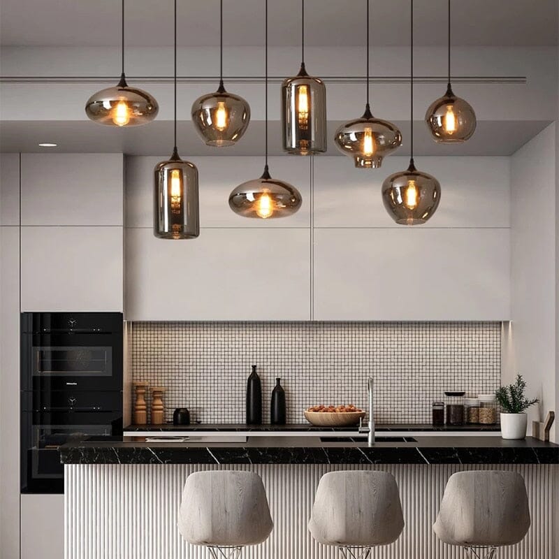 six or eight head pendant light configuration