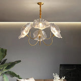 glass chandelier floral design for living room