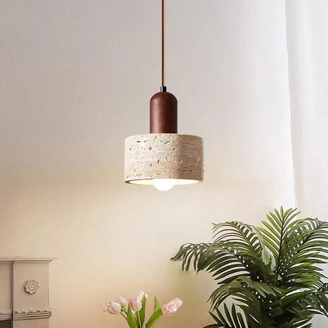 Aurora Travertine Ceiling Pendant Light in Yellow Marble