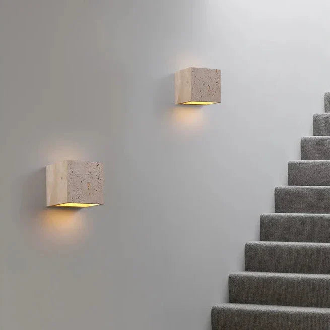 Yellow Travertine Wall Sconce for Modern Homes