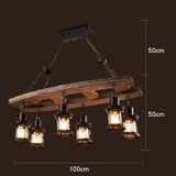 Industrial Wood Ceiling Light for Dining Room Ambiance