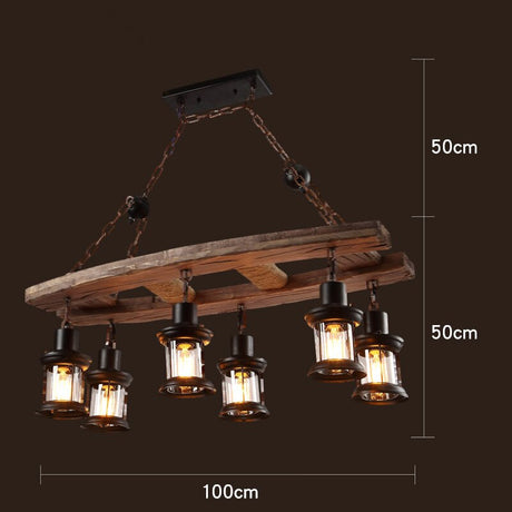 Industrial Wood Ceiling Light for Dining Room Ambiance
