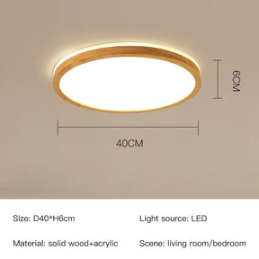 Wood ceiling light for living room and bedroom