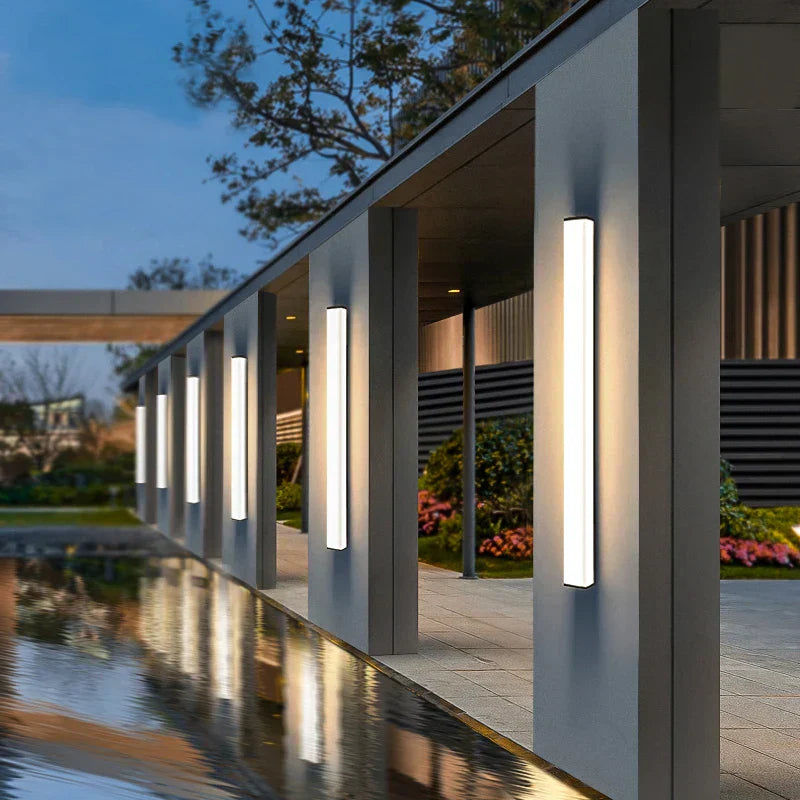 Gold LED Wall Lamp for Outdoor Entryways