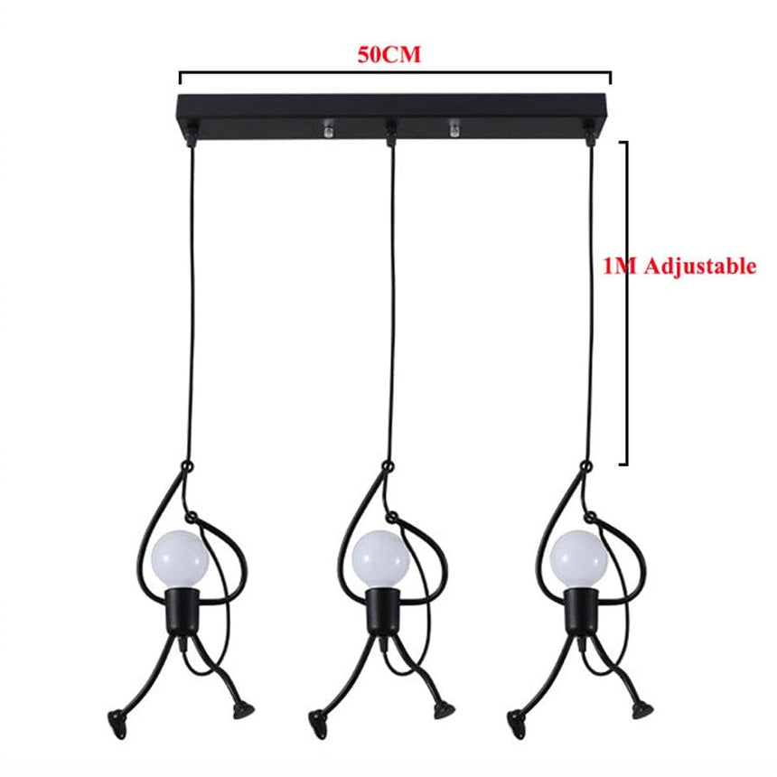 whimsical figure pendant light for children's room decor