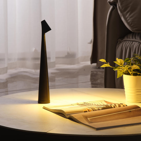 Cordless LED table lamp with touch dimmer control
