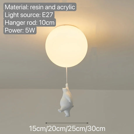 balloon bear chandelier close-up detail