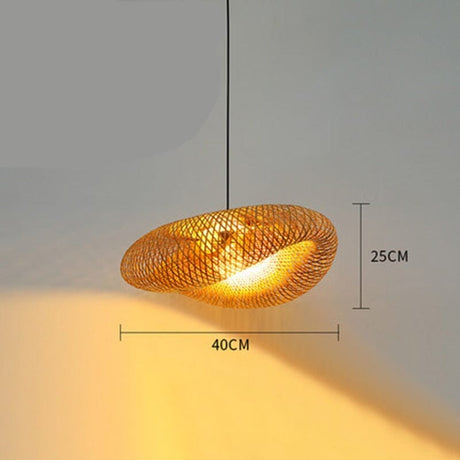 Bamboo pendant lamp size comparison view