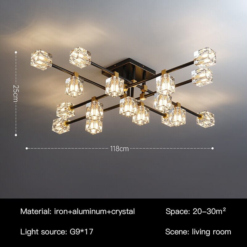 Crystal Chandelier Durable Iron Construction