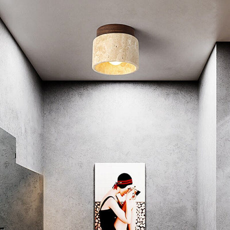 Ceiling Light Yellow Marble Finish Design