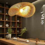 Bamboo pendant light alternate angle view