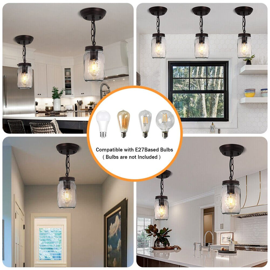 Factory Style Pendant Light with Vintage-Inspired Finish