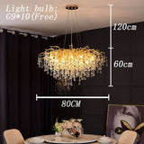 Luminelle Chandelier - Crystal and Iron Construction with Golden Finish