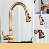 Vintage brass kitchen faucet with easy installation design