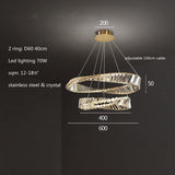 Crystal Ring Chandelier for Bedroom and Living Room