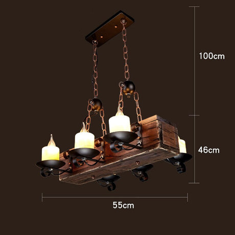 Industrial Wood LED Ceiling Light for Contemporary Interiors