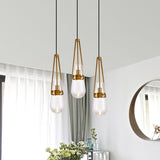 Brass Pendant Light Adjustable Height Design