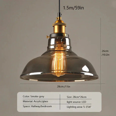 Industrial Glass Pendant Light for Modern Homes