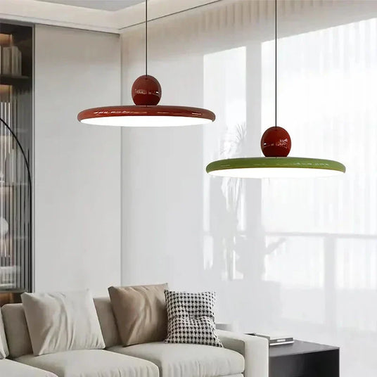 Cream LED Pendant Lamp with Square Silhouette