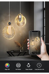Aurelia Gold LED Pendant Light Bottom View Detail - OpalDwell