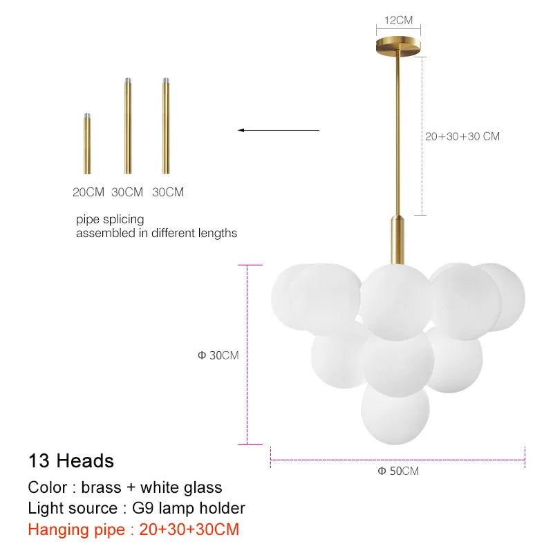 Kestrel Chandelier - Five-Head Lamp Configuration