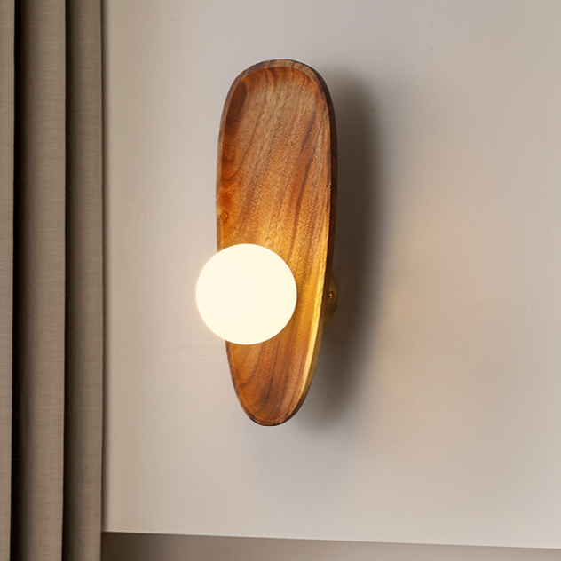 LumiVerde Wall Lamp with Organic Wood Texture
