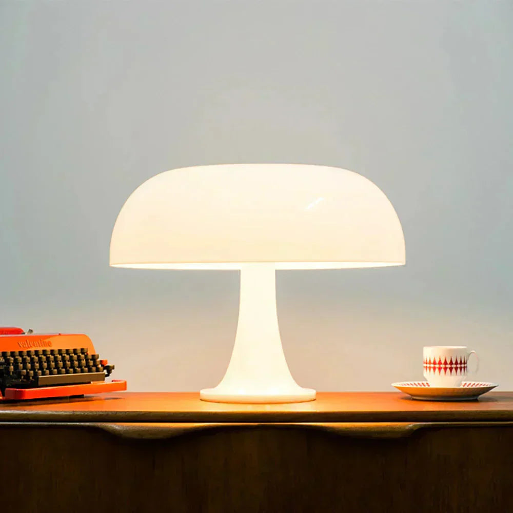 Metal table lamp with dimmable LED light for bedroom decor