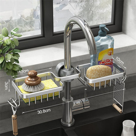Space aluminum shelf for shower organization