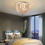 Farmhouse Style Wood Bead Ceiling Light