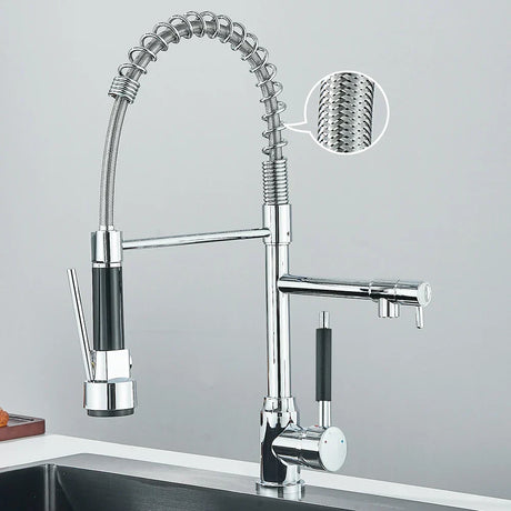 FluxSpout Dual Kitchen Mixer Tap single lever control - OpalDwell