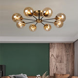 Glass Globe Chandelier in Jade for Contemporary Interiors