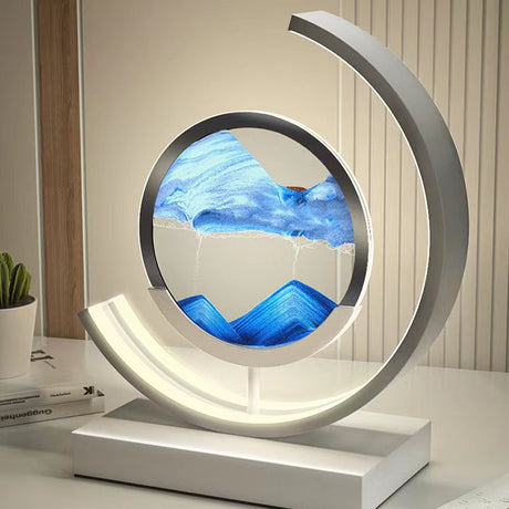 sand art sculpture lamp for shelf decor