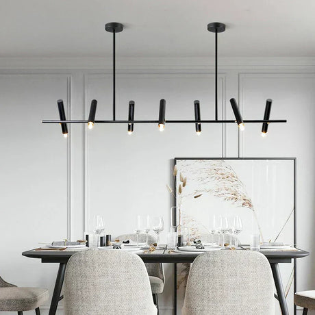 Marven matte black pendant light full view