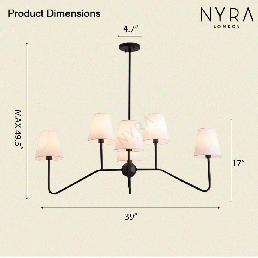 Marcellin Chandelier - Brushed Nickel Finish Detail