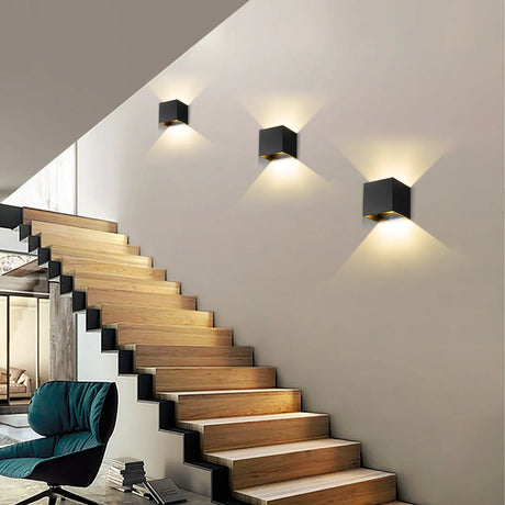 Steel wall lamp warm ambient glow design for living room
