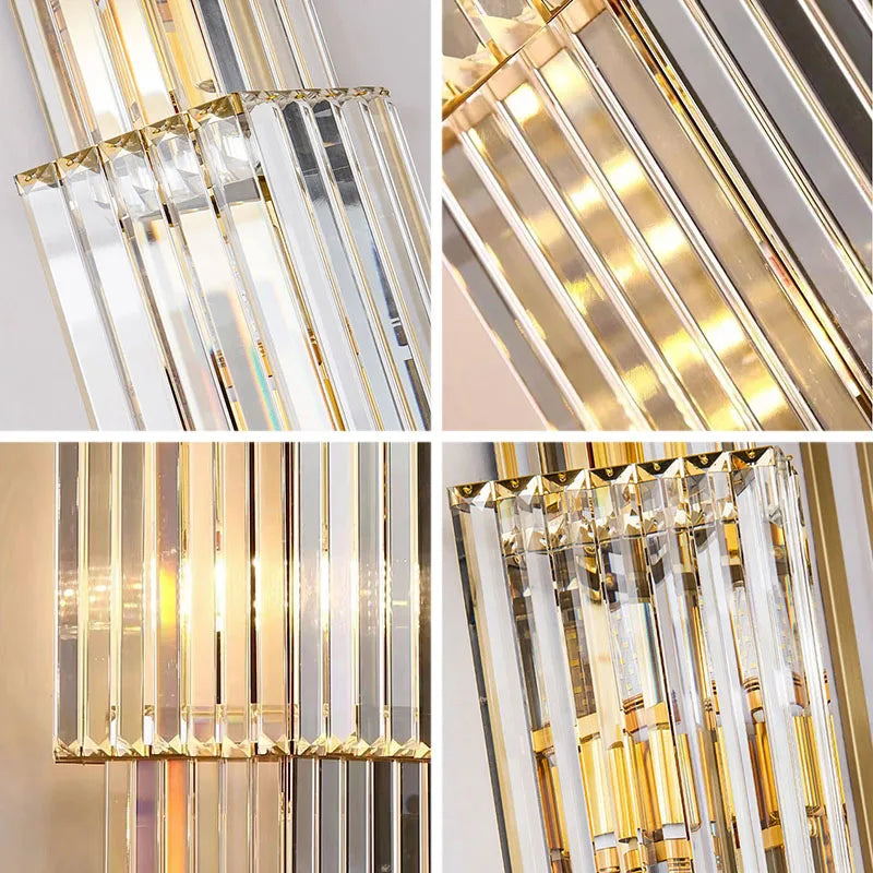 Crystal Pillar Wall Lamp for Bathroom
