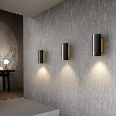 Wall sconce mounted above nightstand
