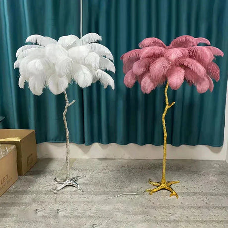 Feather Floor Lamp for Living Room Decor