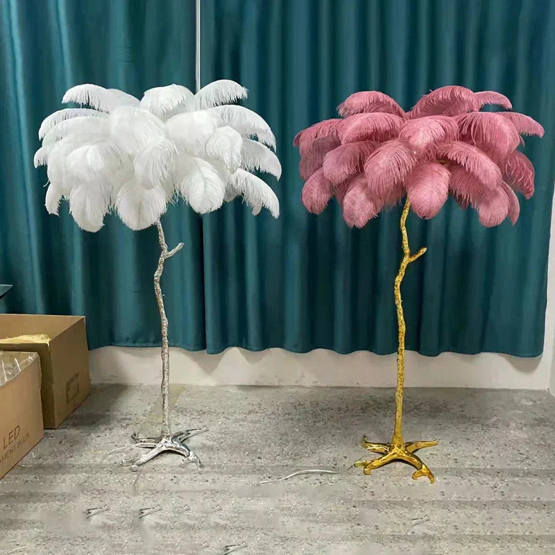 Feather Floor Lamp for Living Room Decor