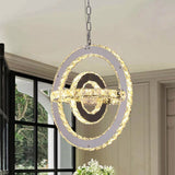 Marisol crystal ring chandelier side angle view