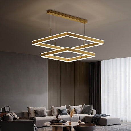 AstraLuxe Modern Square LED Chandelier for Living Room