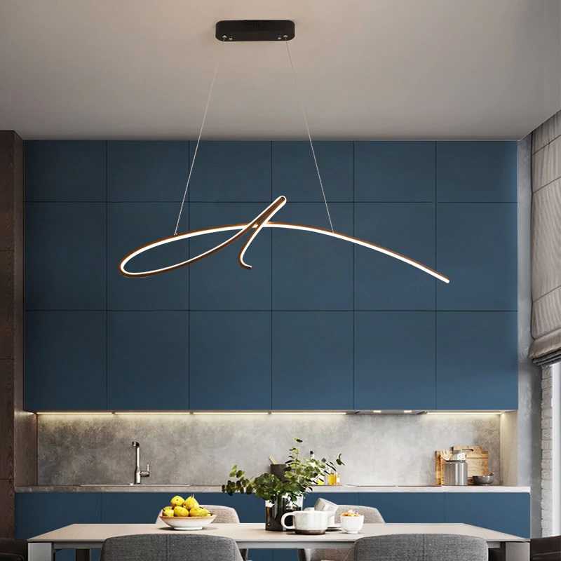 Aluminum Strip Pendant Light for Living Room Lighting | OroDwell