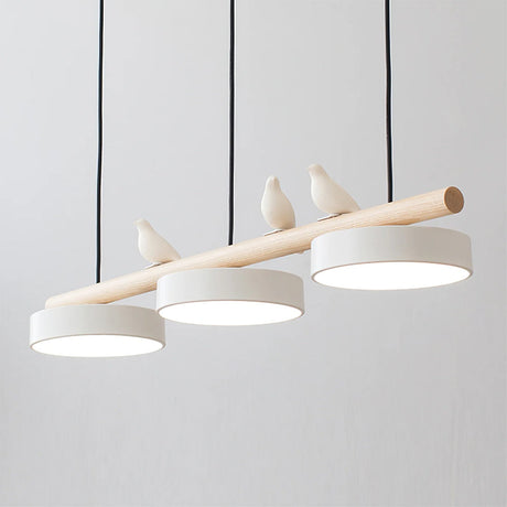 Bird Pendant Light Wood and Resin Detail