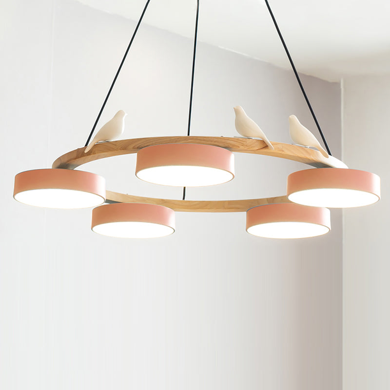 Metal Chandelier Bird Inspired Silhouette