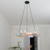 Multi Material Chandelier Metal Wood Resin