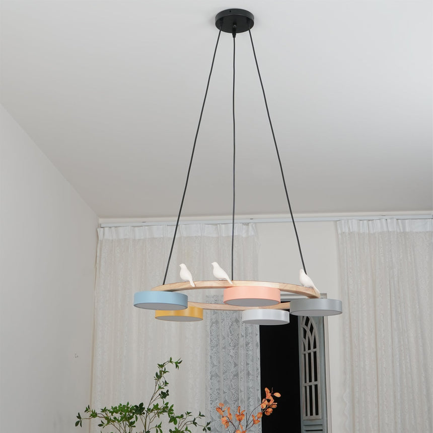 Multi Material Chandelier Metal Wood Resin