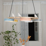 Metal Chandelier Bird Inspired Silhouette