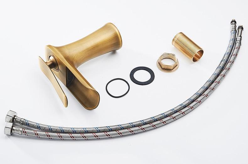 Brass waterfall bathroom faucet - ceramic valve core