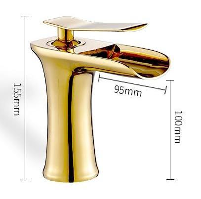 Brass waterfall bathroom faucet - single handle basin faucet