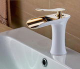 Brass waterfall bathroom faucet with easy installation design